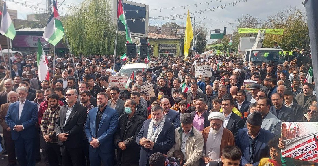 مشگين شهري ها در راهپيمايي 13 آبان شركت كردند