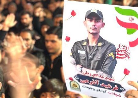 پیکر شهیدمدافع وطن فرشیدآذرمی گیگلو در پارس‌آباد تشییع شد